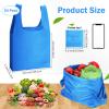 Chumia 50 Pack Reusable Grocery Bags Foldable Portable Shopping Bags Polyester Washable Grocery Bag with Handles (Sky Blue) view 4