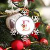 Monogram Initial Letter E Snowflake Ornaments Pink Letter Rose Floral Christmas Decorations for Tree Custom Christmas Ornaments 2022 Metal Keepsake Gifts for Family Friend Women Wedding Anniversary view 3