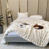 AOPPLSOT Grey Throw Blankets, Faux Fur Heavy Plush Blanket, Throw Blankets for Couch Und Bed, Super Soft Cozy Microfiber Blanket,Off White,100 * 150cm view 3