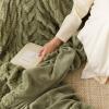 AOPPLSOT Grey Throw Blankets, Faux Fur Heavy Plush Blanket, Throw Blankets for Couch Und Bed, Super Soft Cozy Microfiber Blanket,Green,100 * 150cm view 3