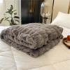 AOPPLSOT Grey Throw Blankets, Faux Fur Heavy Plush Blanket, Throw Blankets for Couch Und Bed, Super Soft Cozy Microfiber Blanket,Green,100 * 150cm view 4