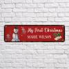 Christmas Metal Street Signs Custom Family Name Sign Santa Claus Christmas Wall Decor Metal Wall Art Holday Gift Home Office Man Cave Wall Plaque Funny Wall Decor Signs 6x24in view 2