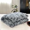 AOPPLSOT Grey Throw Blankets, Faux Fur Heavy Plush Blanket, Throw Blankets for Couch Und Bed, Super Soft Cozy Microfiber Blanket,Blue,150 * 200cm view 1
