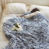 AOPPLSOT Grey Throw Blankets, Faux Fur Heavy Plush Blanket, Throw Blankets for Couch Und Bed, Super Soft Cozy Microfiber Blanket,Blue,150 * 200cm view 2