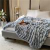 AOPPLSOT Grey Throw Blankets, Faux Fur Heavy Plush Blanket, Throw Blankets for Couch Und Bed, Super Soft Cozy Microfiber Blanket,Blue,150 * 200cm view 4