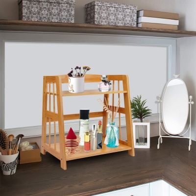 GUODDM 2-Tier Bookshelf - Kitchen Spice Storage Rack, Trapezoid Plant Stand Flower Stand, Bathroom Countertop Storage Rack, Versatile Display Stand for Home/Office