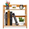GUODDM 2-Tier Bookshelf - Kitchen Spice Storage Rack, Trapezoid Plant Stand Flower Stand, Bathroom Countertop Storage Rack, Versatile Display Stand for Home/Office view 3