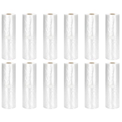 Immuson 12" x 20" Plastic Produce Bag on a Roll Food Storage Bags Clear Plastic Produce Bag for Fruits, Vegetable,Bread, Kitchen Bags (4200 Bags-12 Roll)