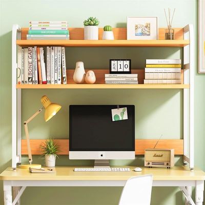 2-Tier Adjustable Shelving Unit Storage Rack - Large Capacity Bookshelf In Dormitory, Computer Monitor Stand, Study Office Supplies Storage Rack, For Home / Dormitory / Office ( Size : 55*20*84CM )