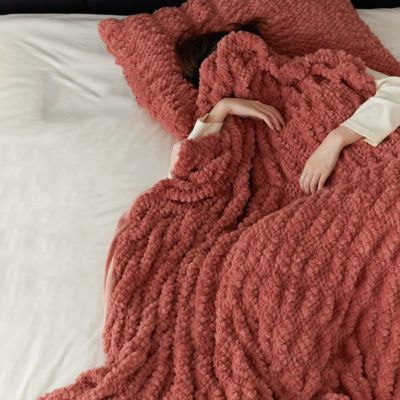 AOPPLSOT Grey Throw Blankets, Faux Fur Heavy Plush Blanket, Throw Blankets for Couch Und Bed, Super Soft Cozy Microfiber Blanket,Red,150 * 200cm