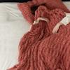 AOPPLSOT Grey Throw Blankets, Faux Fur Heavy Plush Blanket, Throw Blankets for Couch Und Bed, Super Soft Cozy Microfiber Blanket,Red,150 * 200cm view 1