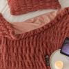 AOPPLSOT Grey Throw Blankets, Faux Fur Heavy Plush Blanket, Throw Blankets for Couch Und Bed, Super Soft Cozy Microfiber Blanket,Red,150 * 200cm view 2