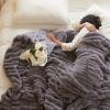 AOPPLSOT Grey Throw Blankets, Faux Fur Heavy Plush Blanket, Throw Blankets for Couch Und Bed, Super Soft Cozy Microfiber Blanket,Grey,150 * 200cm view 2