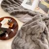 AOPPLSOT Grey Throw Blankets, Faux Fur Heavy Plush Blanket, Throw Blankets for Couch Und Bed, Super Soft Cozy Microfiber Blanket,Grey,150 * 200cm view 4