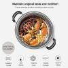 2-Tier Stainless Steel Steamer, 11-Inch Multi-Layer Boiler Pot with Handles on Both Sides, Cookware Pot with Tempered Glass Lid, Work with Gas, Electric, Grill Stove Top, Dishwasher Safe view 4