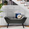 Andeworld Upholstered Tufted Small Cute Bench Ottoman for Entryway Foyer Bathroom Vanity Bedroom (One Seater, Dark Grey) view 1