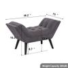 Andeworld Upholstered Tufted Small Cute Bench Ottoman for Entryway Foyer Bathroom Vanity Bedroom (One Seater, Dark Grey) view 2