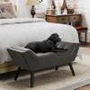 Andeworld Upholstered Tufted Small Cute Bench Ottoman for Entryway Foyer Bathroom Vanity Bedroom (One Seater, Dark Grey) view 4