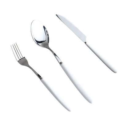 White Silverware Set for 16 Cutlery Sets With Ceramic Handle Stainless Steel Flatware Sets Include Knifes Forks and Spoons Delicate Durable Home Kitchen Restaurant Hotel Tableware Utensils