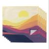 Kitchen Cloth Napkins 6 Pack Reusable Dinner Napkins Sunset Mountain Yellow Beautiful Abstract Painting Polyester Soft Smooth Fabric Table Napkin for Wedding Banquet Party Decoration (20x20 Inches) view 1