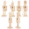 DECHOUS 6Pcs Unfinished Wooden Christmas Nutcrackers to Paint - 5 Inch Small Paintable Nutcracker Figures Ornaments Christmas Decor Holiday Crafts view 1