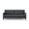 Hydeline Ennis Sueded Top Grain Leather Sofa Couch, 84", Midnight Gray, Feather Down, Memory Foam and Springs Seating view 1