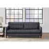 Hydeline Ennis Sueded Top Grain Leather Sofa Couch, 84", Midnight Gray, Feather Down, Memory Foam and Springs Seating view 2