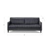 Hydeline Ennis Sueded Top Grain Leather Sofa Couch, 84", Midnight Gray, Feather Down, Memory Foam and Springs Seating view 3