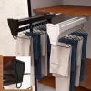 Heavy Duty Extendable Pull Out Closet Rod, Push-Pull Closet Rod With Sliding RailAdjustable Clothing Organizer Holder Extendable Wardrobe Rail, Multifunction Clothing Rack for Clothing Storage view 3