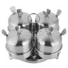 LIZEALUCKY Rotating Spice Rack Spice Bottle Kit Stainless Steel Spice Box Spice Box Spice Jar Salt Black Pepper Kitchen Supplies Vanilla and Spice Organizer view 1