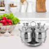 LIZEALUCKY Rotating Spice Rack Spice Bottle Kit Stainless Steel Spice Box Spice Box Spice Jar Salt Black Pepper Kitchen Supplies Vanilla and Spice Organizer view 3