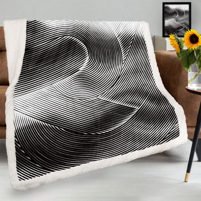 Abstract Line Pattern Throw Blanket for Bed Couch,Sofa Super Soft Warm Comfy Blanket Circle 60 x 50 inches Throw Blanket for Women Teen Girls Gift