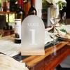 ORGANTEAM Wedding Table Numbers 1-15, Acrylic Arch Signs with Natural Wood Stands Holders, Rustic Table Decor for Reception & Parties (Frosted White) view 4