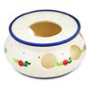 Polmedia Polish Pottery Heater - Redberry Garden Pattern Handmade in Boleslawiec Poland + Certificate of Authenticity view 1