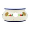 Polmedia Polish Pottery Heater - Redberry Garden Pattern Handmade in Boleslawiec Poland + Certificate of Authenticity view 2