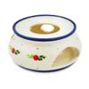 Polmedia Polish Pottery Heater - Redberry Garden Pattern Handmade in Boleslawiec Poland + Certificate of Authenticity view 3