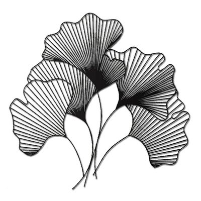 JILIP Ginkgo Biloba Leaf Sign Art, Metal Hanging Wall Sculptures, Home Wall Decor Plaque, Living Room Bedroom Outdoor Indoor Wall Decor (Size : 15.8IN/40cm)