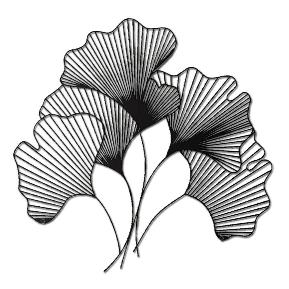 JILIP Ginkgo Biloba Leaf Sign Art, Metal Hanging Wall Sculptures, Home Wall Decor Plaque, Living Room Bedroom Outdoor Indoor Wall Decor (Size : 15.8IN/40cm)