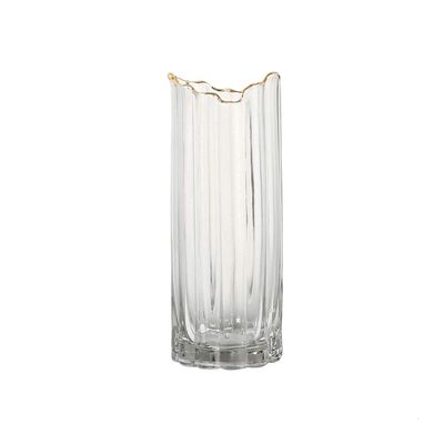 European Luxury Crystal Flower Vase Transparent Floral Arrangements Modern Clear Planter Flowers Vase for Centerpiece,Dinner Table and Wedding-C H31xd12cm