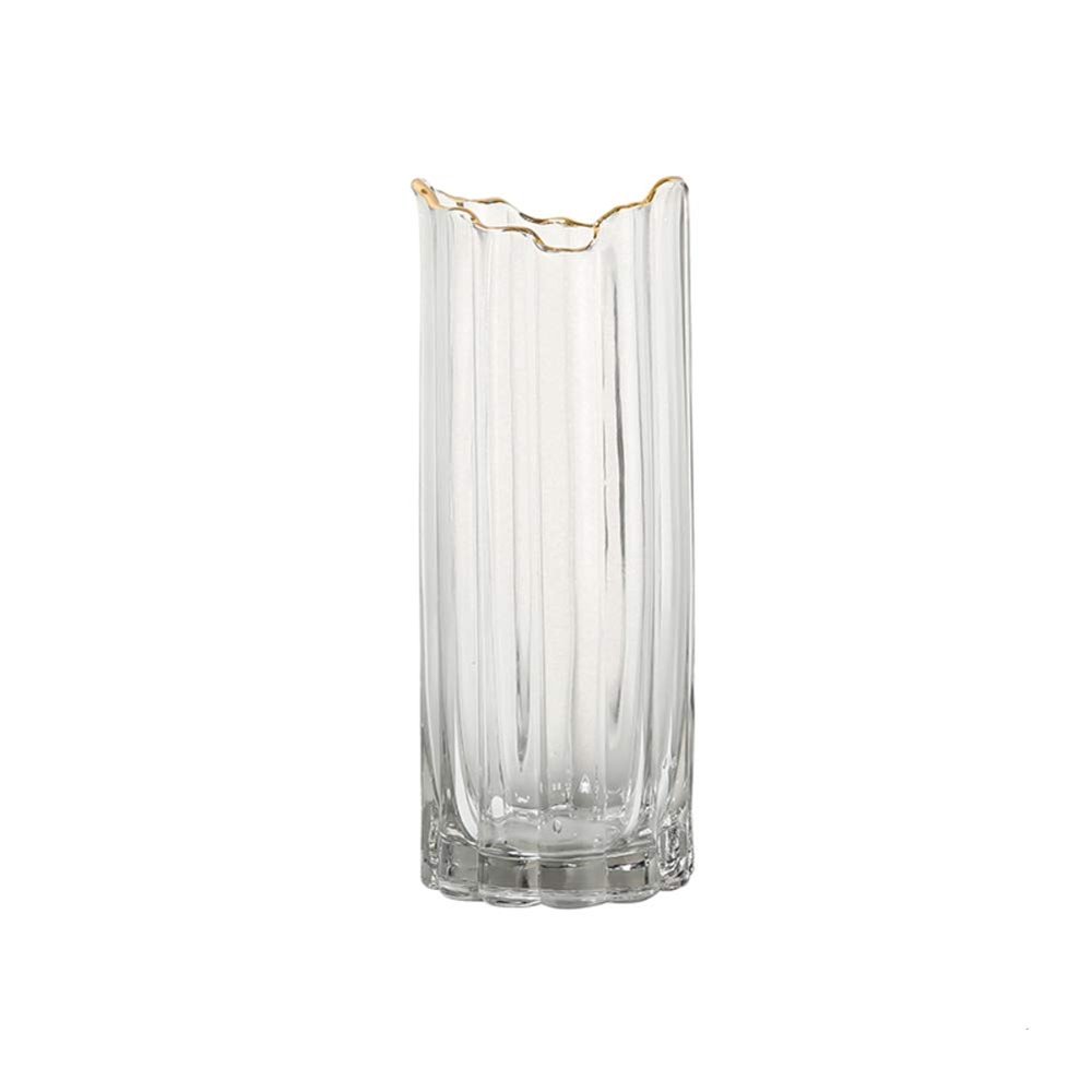 European Luxury Crystal Flower Vase Transparent Floral Arrangements Modern Clear Planter Flowers Vase for Centerpiece,Dinner Table and Wedding-C H31xd12cm