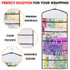 Primode Gift Bag and Tissue Paper Storage, Hanging Organizer with Multiple Front and Back Pockets Double Sided, Organize Gift Wrap and Paper Bags 38 x 16 Inch (Black seam) view 4