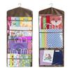Primode Gift Bag and Tissue Paper Storage, Hanging Organizer with Multiple Front and Back Pockets Double Sided, Organize Gift Wrap and Paper Bags 38 x 16 Inch (Brown) view 1