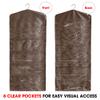 Primode Gift Bag and Tissue Paper Storage, Hanging Organizer with Multiple Front and Back Pockets Double Sided, Organize Gift Wrap and Paper Bags 38 x 16 Inch (Brown) view 3