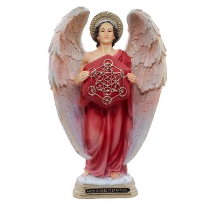 12" Archangel Metatron Indoor Statue | Religious Home Decoration | Metatron Holding The Sacred Geometrical Cube | Great Religious Gift for Housewarming and Graduation