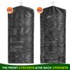 ProPik Hanging Double Sided Gift Bag Storage Organizer with Multiple Front and Back Pockets - Organize Your Gift Wrap, Tissue Paper, and Paper Bags 38 x 16 Inch PVC (Full Black) view 2