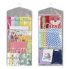 ProPik Hanging Double Sided Gift Bag Storage Organizer with Multiple Front and Back Pockets - Organize Your Gift Wrap, Tissue Paper, and Paper Bags 38 x 16 Inch PVC (Gray) view 1