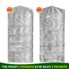 ProPik Hanging Double Sided Gift Bag Storage Organizer with Multiple Front and Back Pockets - Organize Your Gift Wrap, Tissue Paper, and Paper Bags 38 x 16 Inch PVC (Gray) view 2