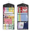 Primode Gift Bag and Tissue Paper Storage, Hanging Organizer with Multiple Front and Back Pockets Double Sided, Organize Gift Wrap and Paper Bags 38 x 16 Inch (Full Black) view 1