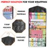 Primode Gift Bag and Tissue Paper Storage, Hanging Organizer with Multiple Front and Back Pockets Double Sided, Organize Gift Wrap and Paper Bags 38 x 16 Inch (Full Black) view 2
