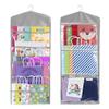 Primode Gift Bag and Tissue Paper Storage, Hanging Organizer with Multiple Front and Back Pockets Double Sided, Organize Gift Wrap and Paper Bags 38 x 16 Inch (Grey) view 1
